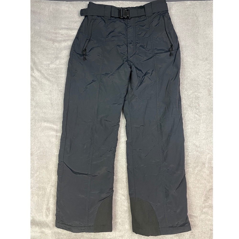 Columbia Womens L Black Insulated Snow Ski Pants Belted Waterproof Winter Large